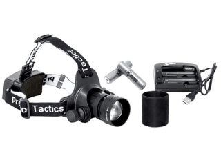Predator Tactics The Lantern green/White LED Headlamp features a charger and adjustable strap